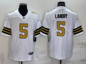 Wholesale Cheap Men\'s New Orleans Saints #5 Jarvis Landry White 2022 Color Rush Stitched NFL Nike Limited Jersey