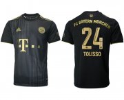 Wholesale Cheap Men 2021-2022 Club Bayern Munchen away aaa version black 24 Adidas Soccer Jersey