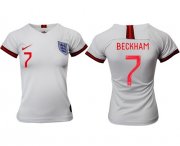 Wholesale Cheap Women's England #7 Beckham Home Soccer Country Jersey