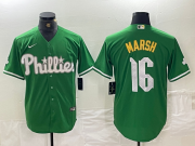 Cheap Men's Philadelphia Phillies #16 Brandon Marsh Green 2024 City Connect Stitched Jersey