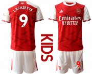 Wholesale Cheap Youth 2020-2021 club Arsenal home 9 red Soccer Jerseys