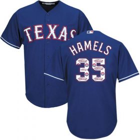 Wholesale Cheap Rangers #35 Cole Hamels Blue Team Logo Fashion Stitched MLB Jersey