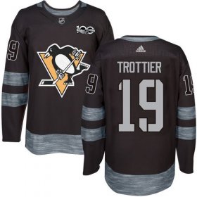 Wholesale Cheap Adidas Penguins #19 Bryan Trottier Black 1917-2017 100th Anniversary Stitched NHL Jersey