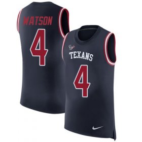 Wholesale Cheap Nike Texans #4 Deshaun Watson Navy Blue Team Color Men\'s Stitched NFL Limited Rush Tank Top Jersey