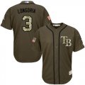 Wholesale Cheap Rays #3 Evan Longoria Green Salute to Service Stitched Youth MLB Jersey