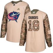 Wholesale Cheap Adidas Blue Jackets #18 Pierre-Luc Dubois Camo Authentic 2017 Veterans Day Stitched NHL Jersey