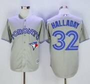 Wholesale Cheap Blue Jays #32 Roy Halladay Grey New Cool Base Stitched MLB Jersey
