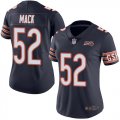 Wholesale Cheap Nike Bears #52 Khalil Mack Navy Blue Team Color Women's Stitched NFL 100th Season Vapor Limited Jersey