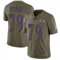 Wholesale Cheap Nike Ravens #79 Ronnie Stanley Olive Men's Stitched NFL Limited 2017 Salute To Service Jersey