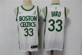 Wholesale Cheap Men\'s Boston Celtics #33 Larry Bird White 2021 Nike City Edition Swingman Stitched NBA Jersey With The Sponsor Logo