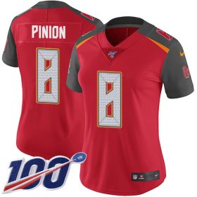 Wholesale Cheap Nike Buccaneers #8 Bradley Pinion Red Team Color Women\'s Stitched NFL 100th Season Vapor Untouchable Limited Jersey