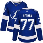 Wholesale Cheap Adidas Lightning #77 Victor Hedman Blue Home Authentic Women's Stitched NHL Jersey