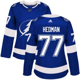 Wholesale Cheap Adidas Lightning #77 Victor Hedman Blue Home Authentic Women\'s Stitched NHL Jersey