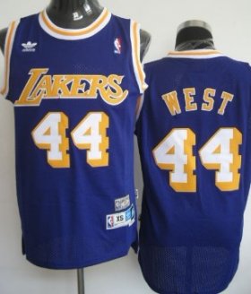 Wholesale Cheap Los Angeles Lakers #44 Jerry West Purple Swingman Throwback Jersey