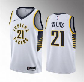 Wholesale Cheap Men\'s Indiana Pacers #21 Isaiah Wong White 2023 Draft Association Edition Stitched Basketball Jersey