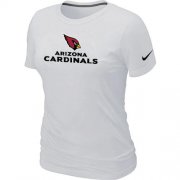 Wholesale Cheap Women's Nike Arizona Cardinals Authentic Logo T-Shirt White