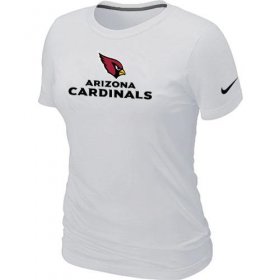 Wholesale Cheap Women\'s Nike Arizona Cardinals Authentic Logo T-Shirt White