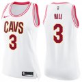 Wholesale Cheap Nike Cleveland Cavaliers #3 George Hill White Pink Women's NBA Swingman Fashion Jersey