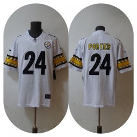 Wholesale Cheap Men\'s Pittsburgh Steelers #24 Joey Porter Jr. White 2023 Draft Vapor Untouchable Limited Stitched Jersey