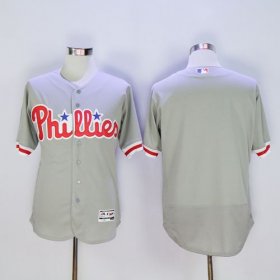Wholesale Cheap Phillies Blank Grey Flexbase Authentic Collection Stitched MLB Jersey