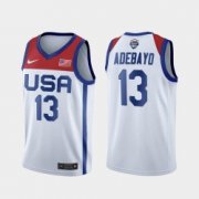 Wholesale Cheap Men's USA Team Bam Adebayo Home White 2021 Tokyo Olympics Jersey