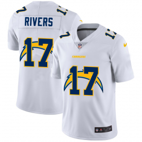 Wholesale Cheap Los Angeles Chargers #17 Philip Rivers White Men\'s Nike Team Logo Dual Overlap Limited NFL Jersey