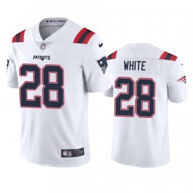 Wholesale Cheap New England Patriots #28 James White Men\'s Nike White 2020 Vapor Limited Jersey