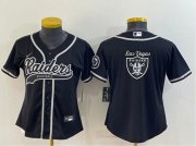 Wholesale Cheap Youth Las Vegas Raiders Black Team Big Logo With Patch Cool Base Stitched Baseball Jersey