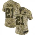 Wholesale Cheap Nike Panthers #21 Jeremy Chinn Camo Women's Stitched NFL Limited 2018 Salute To Service Jersey