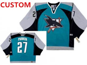 Wholesale Cheap Men\'s San Jose Sharks Custom 2003 CCM Throwback NHL Home Hockey Jersey