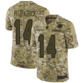 Wholesale Cheap Nike Dolphins #14 Ryan Fitzpatrick Camo Men\'s Stitched NFL Limited 2018 Salute To Service Jersey