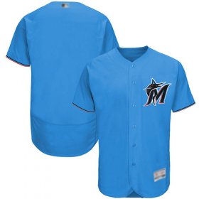 Wholesale Cheap marlins Blank Blue Flexbase Authentic Collection Stitched MLB Jersey