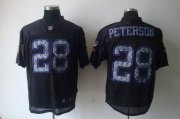 Wholesale Cheap Sideline Black United Vikings #28 Adrian Peterson Black Stitched NFL Jersey
