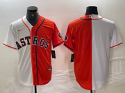 Cheap Men's Houston Astros Blank Orange White Split Stitched Baseball Jersey