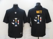Wholesale Cheap Men's Pittsburgh Steelers #90 T. J. Watt Black 2020 Shadow Logo Vapor Untouchable Stitched NFL Nike Limited Jersey