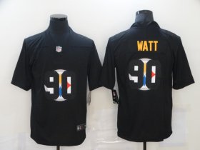 Wholesale Cheap Men\'s Pittsburgh Steelers #90 T. J. Watt Black 2020 Shadow Logo Vapor Untouchable Stitched NFL Nike Limited Jersey