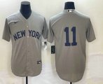 Cheap Men's New York Yankees #11 Anthony Volpe 2021 Grey Field of Dreams Cool Base Stitched Baseball Jersey