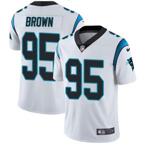 Wholesale Cheap Nike Panthers #95 Derrick Brown White Men\'s Stitched NFL Vapor Untouchable Limited Jersey