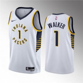Wholesale Cheap Men\'s Indiana Pacers #1 Jarace Walker White 2023 Draft Association Edition Stitched Basketball Jersey