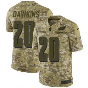 Wholesale Cheap Nike Eagles #20 Brian Dawkins Camo Men\'s Stitched NFL Limited 2018 Salute To Service Jersey