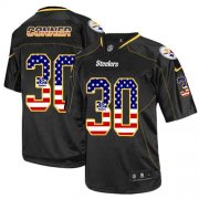 Wholesale Cheap Nike Steelers #30 James Conner Black Men's Stitched NFL Elite USA Flag Fashion Jersey