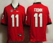 Wholesale Cheap Men's Georgia Bulldogs #11 Jake Fromm Red Limited College Football Stitched Nike NCAA Jersey