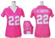 Wholesale Cheap Nike Cowboys #22 Emmitt Smith Pink Draft Him Name & Number Top Women's Stitched NFL Elite Jersey