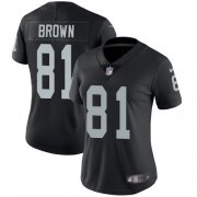 Wholesale Cheap Nike Raiders #81 Tim Brown Black Team Color Women's Stitched NFL Vapor Untouchable Limited Jersey