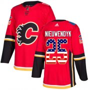 Wholesale Cheap Adidas Flames #25 Joe Nieuwendyk Red Home Authentic USA Flag Stitched NHL Jersey