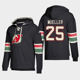 Wholesale Cheap New Jersey Devils #25 Mirco Mueller Black adidas Lace-Up Pullover Hoodie