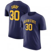 Cheap Men's Golden State Warriors #30 Stephen Curry Navy 2022-23 Statement Edition Name & Number T-Shirt