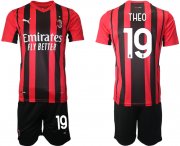 Wholesale Cheap Men 2021-2022 Club AC Milan home red 19 Soccer Jersey