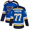 Wholesale Cheap Adidas Blues #77 Pierre Turgeon Blue Home Authentic Stitched NHL Jersey