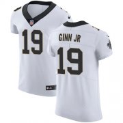 Wholesale Cheap Nike Saints #19 Ted Ginn Jr White Men's Stitched NFL Vapor Untouchable Elite Jersey